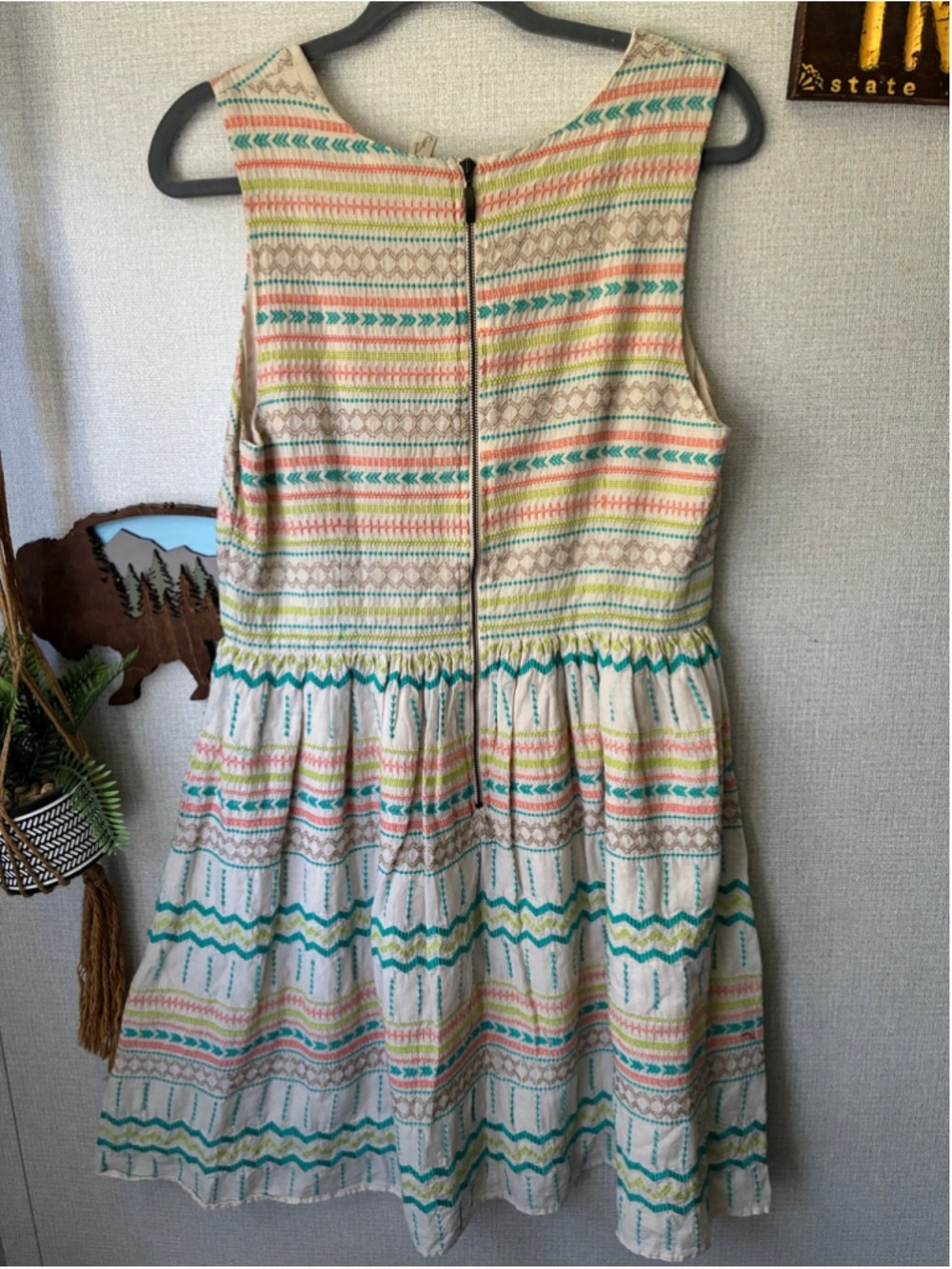 Anthropologie Kenji Mini Dress Embroidered White Size 12 - Picture 6 of 7